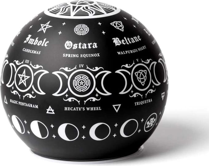 Alchemy - Pagan Calendar Globe Light Tafellamp - Zwart