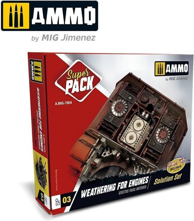 AMMO by Mig Jimenez Hobbyverf - MIG 7804 Weathering for engines - Super Pack! Verf set - Zie afbeelding ml