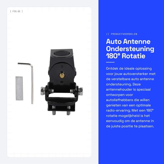 Allecto - Auto Antenne Ondersteuning - 180° Rotatie - Ondersteuning