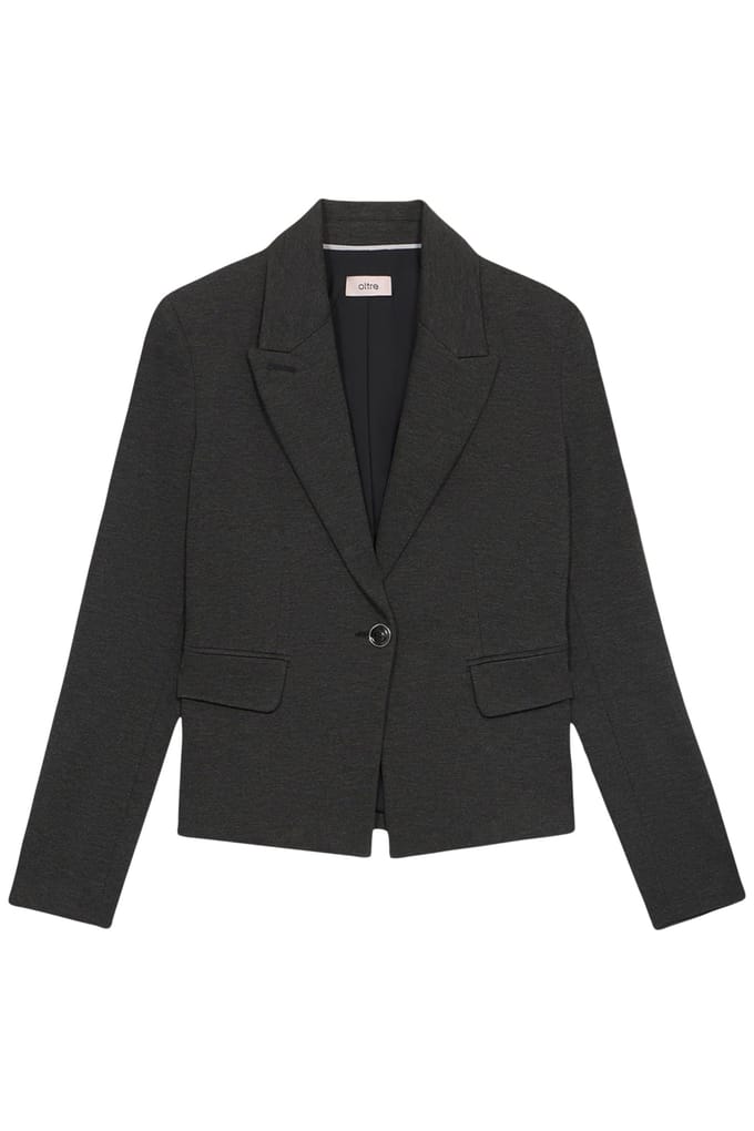 Oltre Milano Knit Fabric Blazer Grey Taglia: 46 | Blazers Outlet | Donna | Grigio