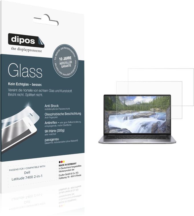 dipos – 2x Matte Pantserfolie geschikt voor Dell Latitude 7400 2-in-1 | 9H Screenprotector