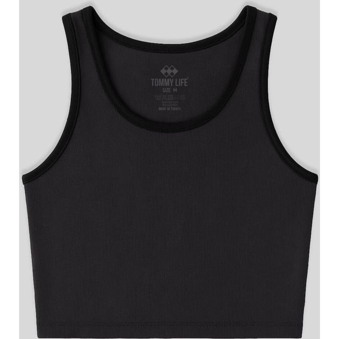 Geribbelde Mouwloze Crop Top