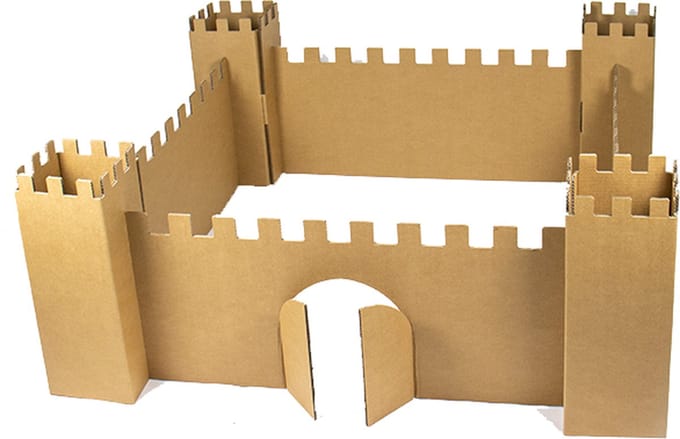 Kartonnen speel burcht - 108 x 108 x 56 cm - Kartent