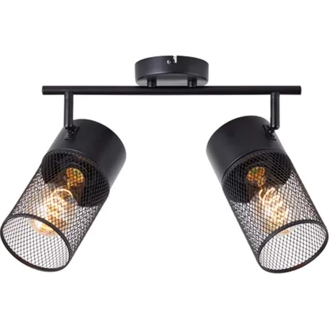 Brilliant Opbouwspot Kamolo Met Zwart 2xe27