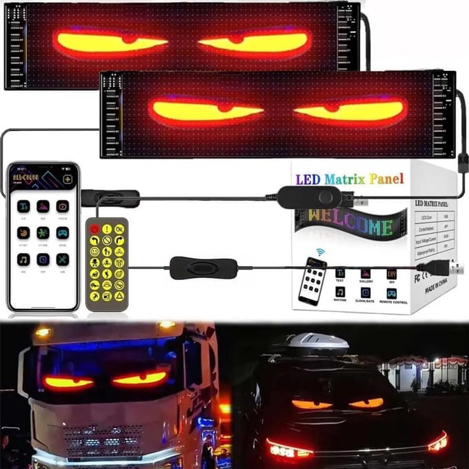 RGB LED Matrix Panel voor Vrachtwagen en Auto met Bluetooth App Besturing