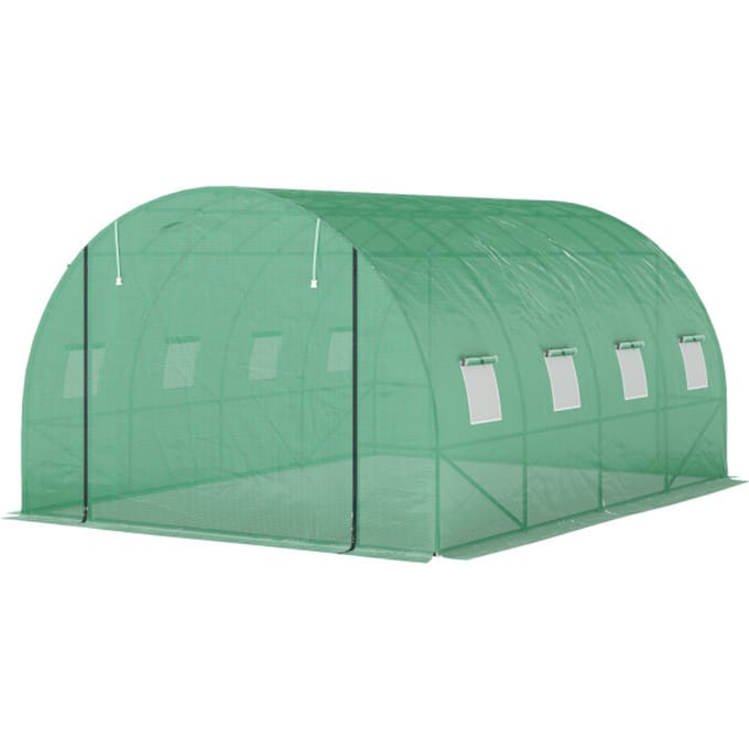 4goodz Foliekas 4x3x2 m tunnel inloopkas kweektent 8 ramen - Groen