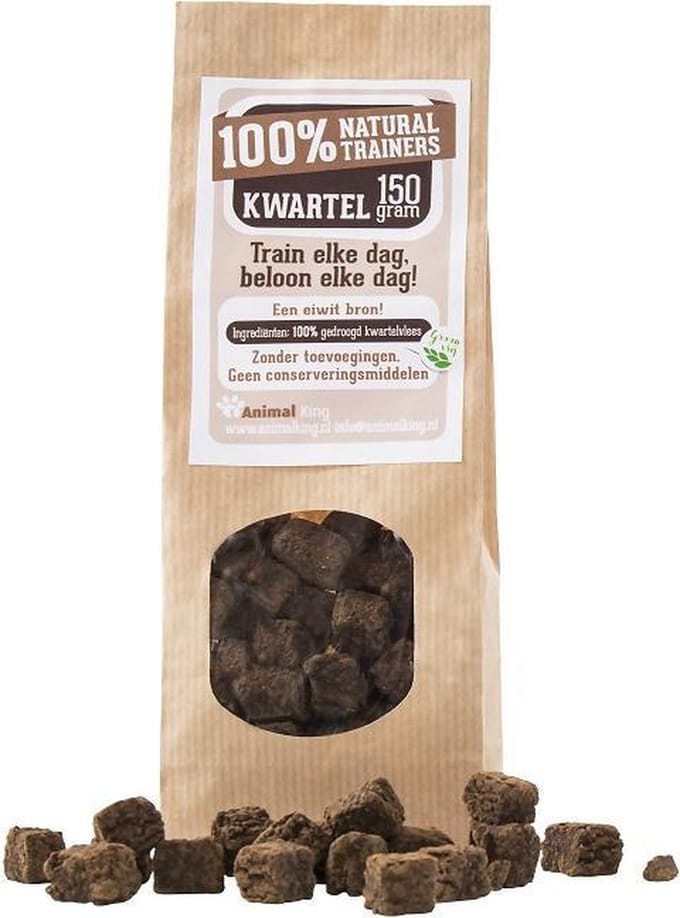 Kwarteltrainers-3 x 150 gram-Animal King-Hondensnacks
