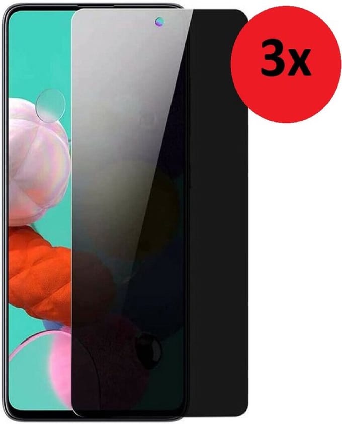 Geschikt voor Samsung Galaxy A53 5G Privacy Screenprotector - A53 5G Privacy Screen protector Tempered Beschermglas 3x