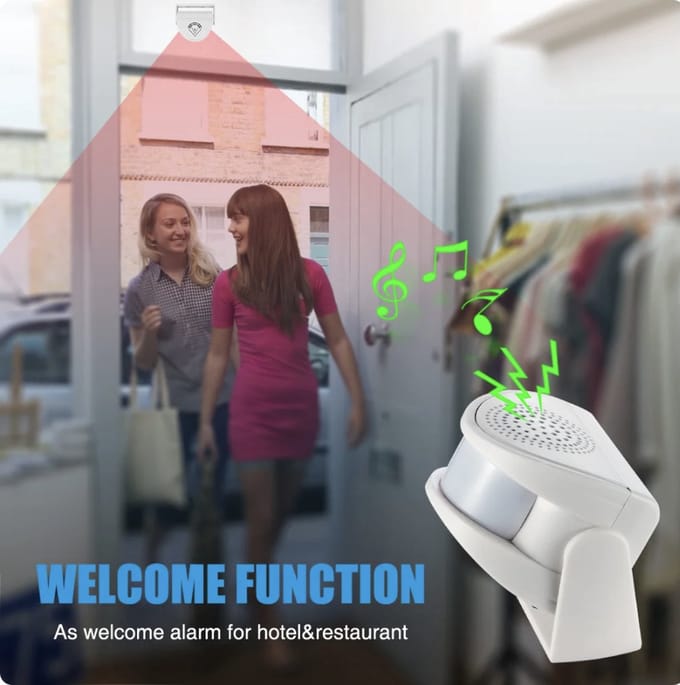 Toegangsmelder Winkel - Entreemelder Toegangsmelder -Winkelsensor Beweging- Draadloze bel - Deurbel Infrarood- Motion Sensor-Bewegings Sensor