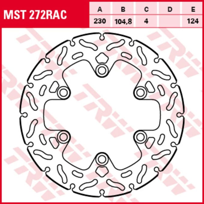 Remschijf TRW MST272RAC, 1 Stuk