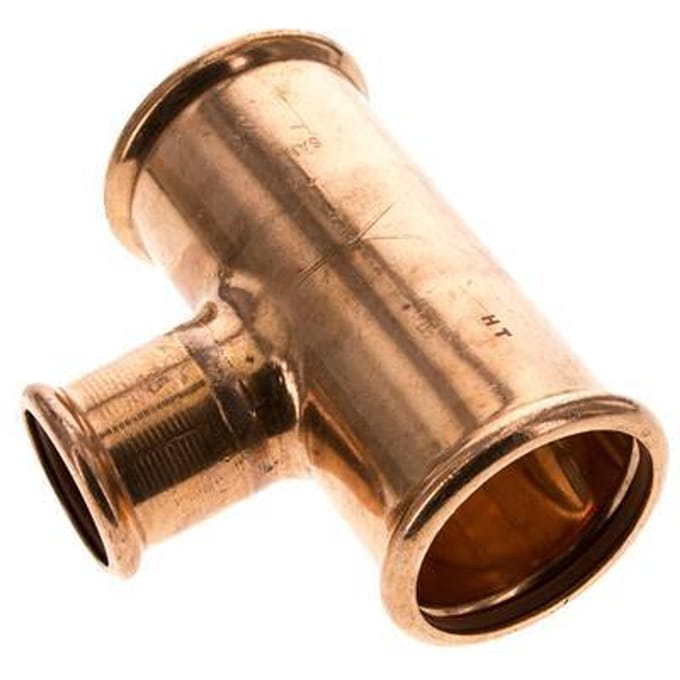 Tee Press Fitting - 35mm & 54mm Persmof - Koperlegering