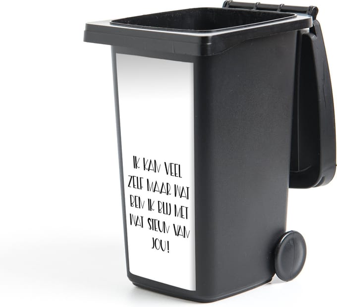 Container sticker Beterschap - Quote - Zwart - Steun - 44x98 cm - Kliko sticker