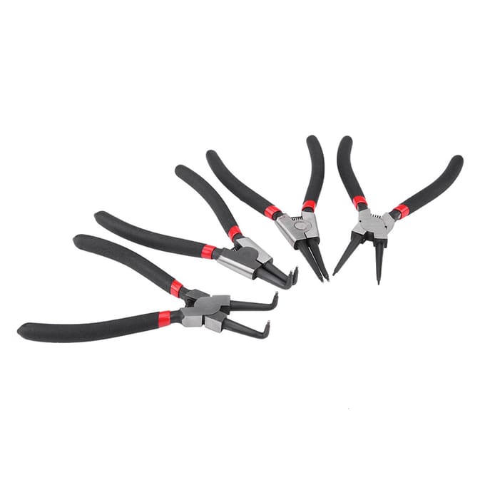 4 Pièces 7 pouces Pince Circlip Interne Externe Coudée Droite Outil Pince Circlip blanc