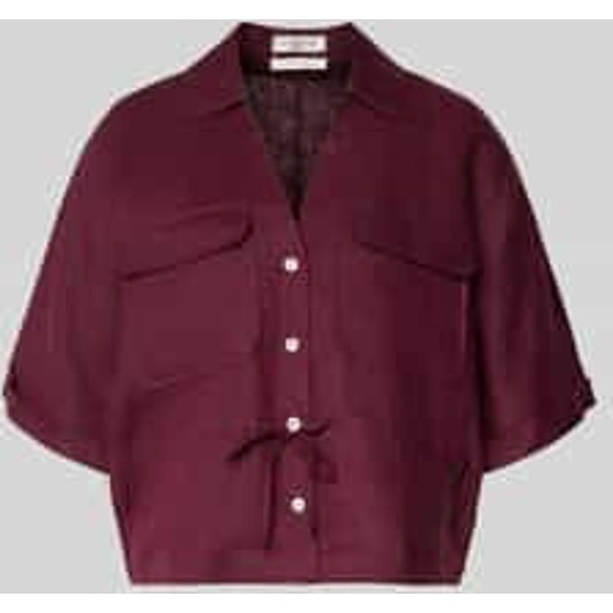relaxed fit linnen blouse met borstzakken