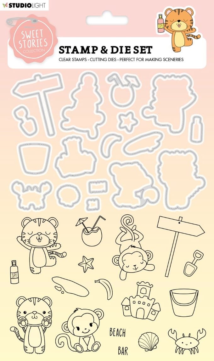 Studio Light Sweet Stories Stempel & Snijmal Beach Fun