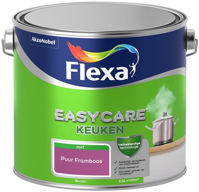 Flexa - Easycare Keuken - Puur Framboos - Mengverf - 2,5 L