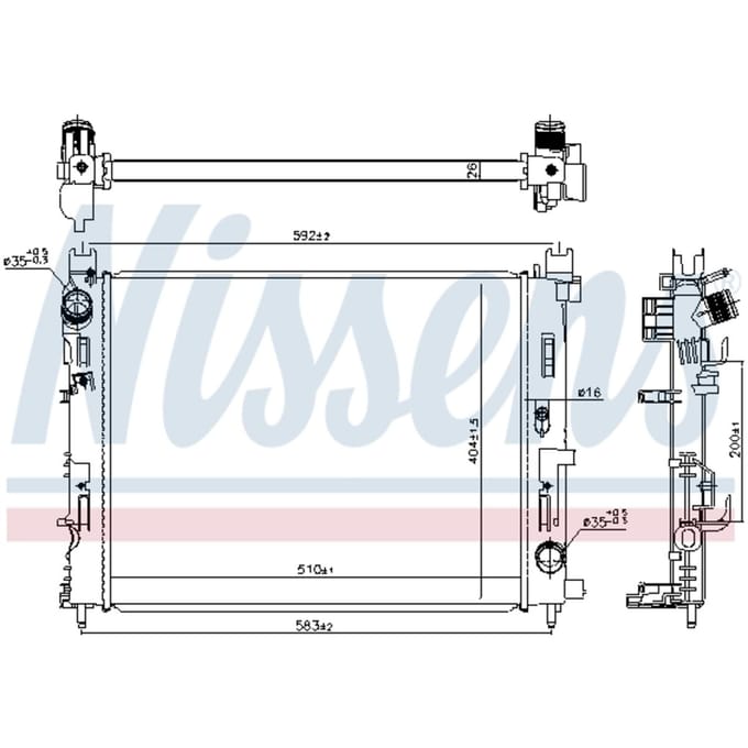 Radiator, motorkoeling NISSENS 606845