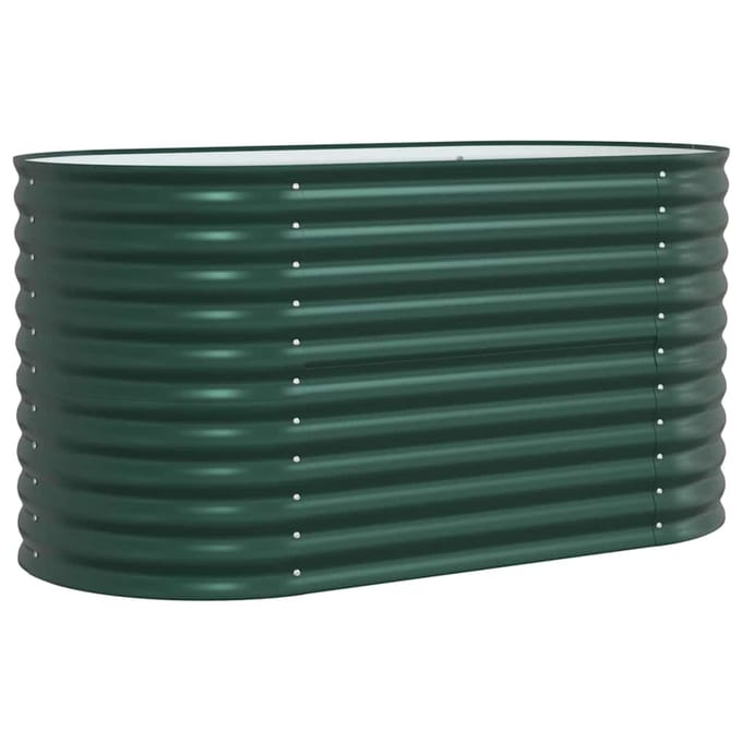 vidaXL - Verhoogd - bed - Groen - 160 - x - 80 - x - 81 - cm - Staal