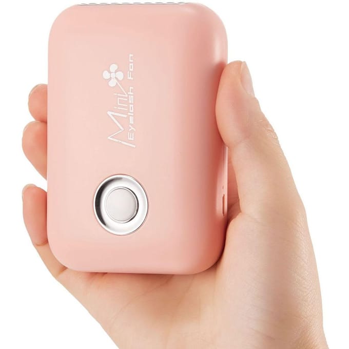 Wimper Ventilator Mini Compact Draagbaar USB Opladen Handheld Wimper Ventilator voor Oog Zwarte Lijm Nagellak Roze beige
