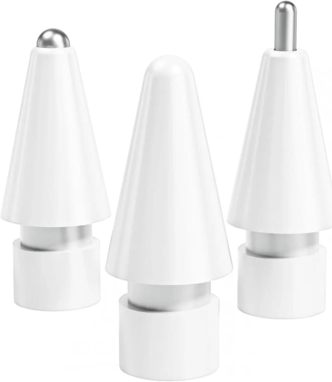 Replacement Plastic en Metalen Tips - Geschikt voor Apple Pencil 1st Gen & 2nd Gen - Vervangende Tips 3 Stuks - Wit