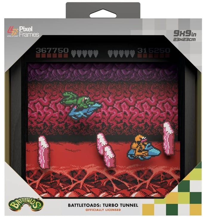 Pixel Frames Battletoads Shadow Box Art 23x23CM-Turbo Tunnel (Diversen) Nieuw