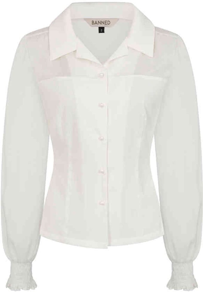 Banned - Bonnie Blouse - XL - Wit