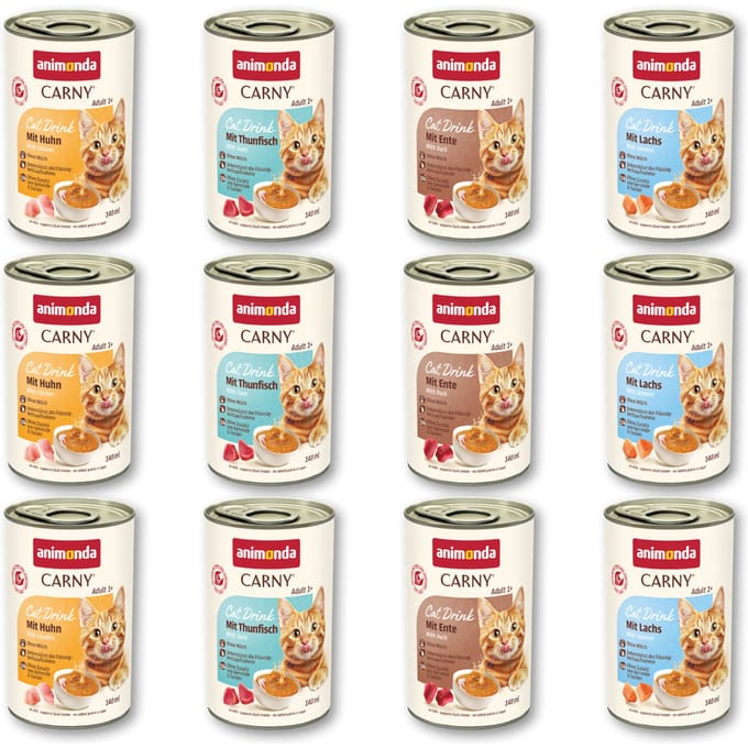 12x140ml animonda Carny Cat Drink Mix (4 soorten) kattenmelk