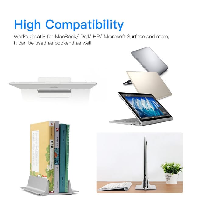 Verstelbare Verticale Laptopstandaard Aluminiumlegering Houder Beugel Koeler Koelpad Ruimtebesparend white