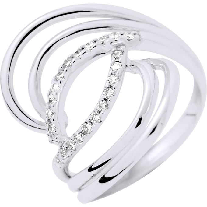 Wervelt de ring Diamonds 0,20 Cts White Gold