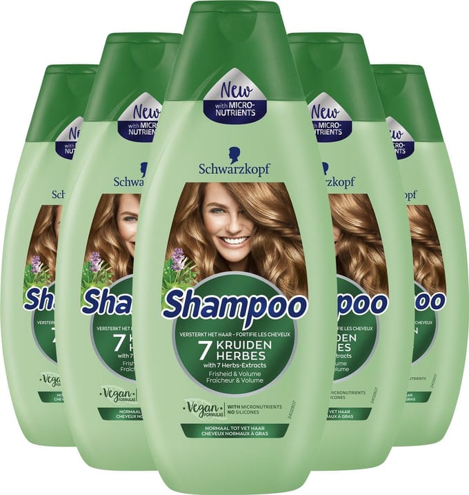 Schwarzkopf 7 Kruiden Shampoo 5x 400ml - Voordeelverpakking