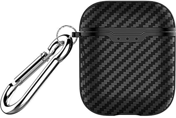 Beline Carbon Serie - Leren Etui voor AirPods - Zwarte Kleur - Bescherming en Stijl