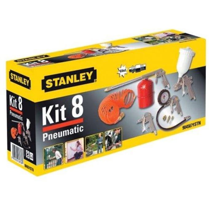 STANLEY Luchtgereedschapset  8-delig - inclusief 3 mondstukken