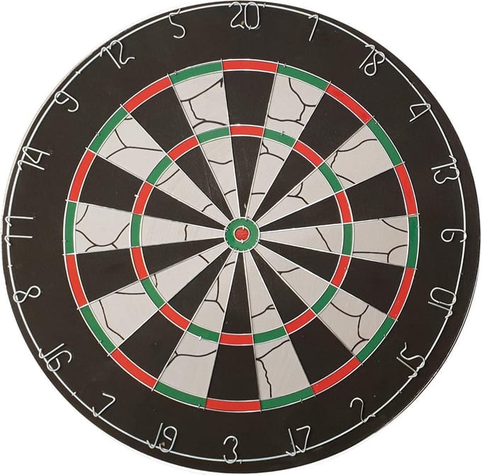 Papieren Dartbord met Twee Verschillende Schietschijven