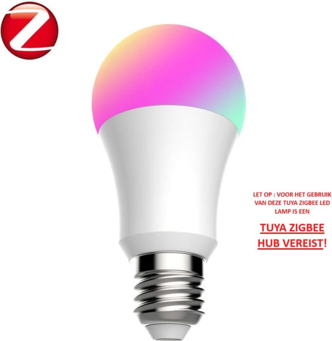 Tuya Zigbee 3.0 - Slimme Kleuren LED Lamp - E27 Fitting - RGB Verlichting - Compatibel met Alexa & Google Home