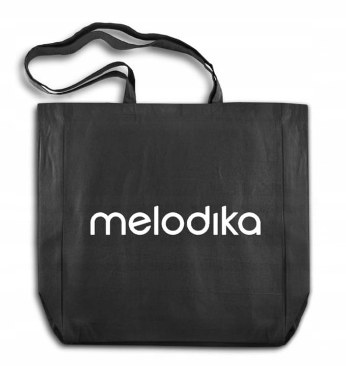Grote Zwarte Katoenen Shopper Tas met Opdruk - 38x42 cm