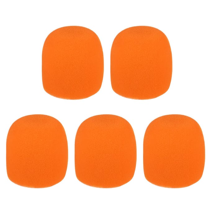 5 stuks handmicrofoon windschermen microfoonschuimhoezen compatibel met oranje