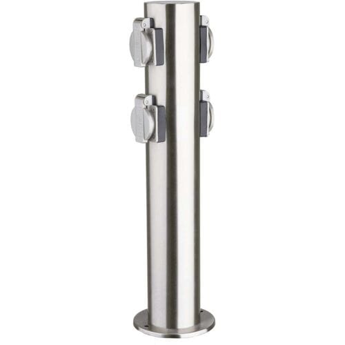 Heitronic 35104 Buitenstopcontact 4-voudig RVS Aanraakbeveiliging