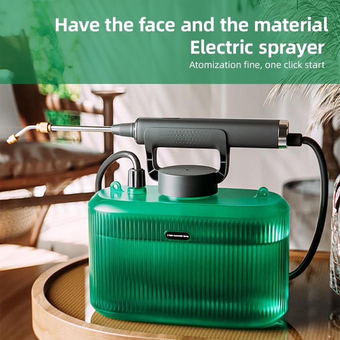 Accu-tuinsproeier 1,32 gallon / 5L elektrische sproeier met USB-oplaadbare handgreep groen
