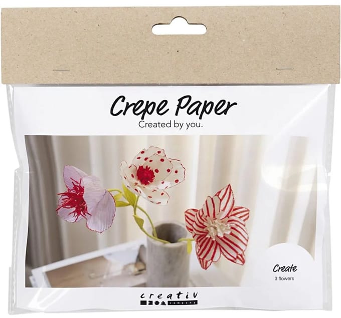 Creativ Company knutselset bloemen crepepapier pastel kleuren creatief.