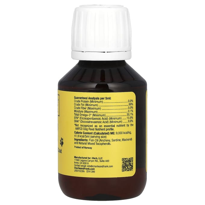 Huisdier Omega 3 Visolie, voor Katten en Honden, 100 ml (3.3 Fl. Oz.)