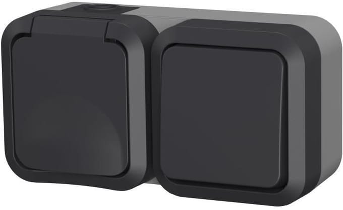 Dubbel stopcontact - QUARX - Aqua Pro - Buiten, verticaal, IP55, 250V, 16A