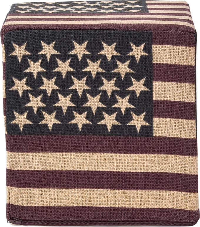 Homescapes Ontwerper Hocker Ottoman Stars and Stripes Amerika Vlag