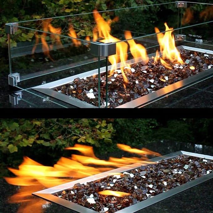Vuurkorf Windscherm van Gehard Glas - Perfecte Bescherming en Veiligheid voor Buiten