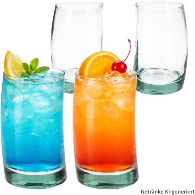 4-delige set SAIL glazen gebogen van gerecycled glas – 42542