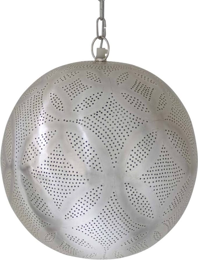 Safaary - Oosterse Hanglamp Zilver Neza Ø 30 x 33cm