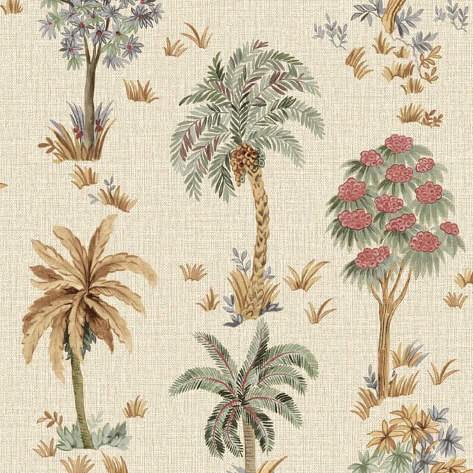 Zambaiti Vinylbehang Z70701 - Marrakesh - Botanisch Wit - 53cm x 10.05m