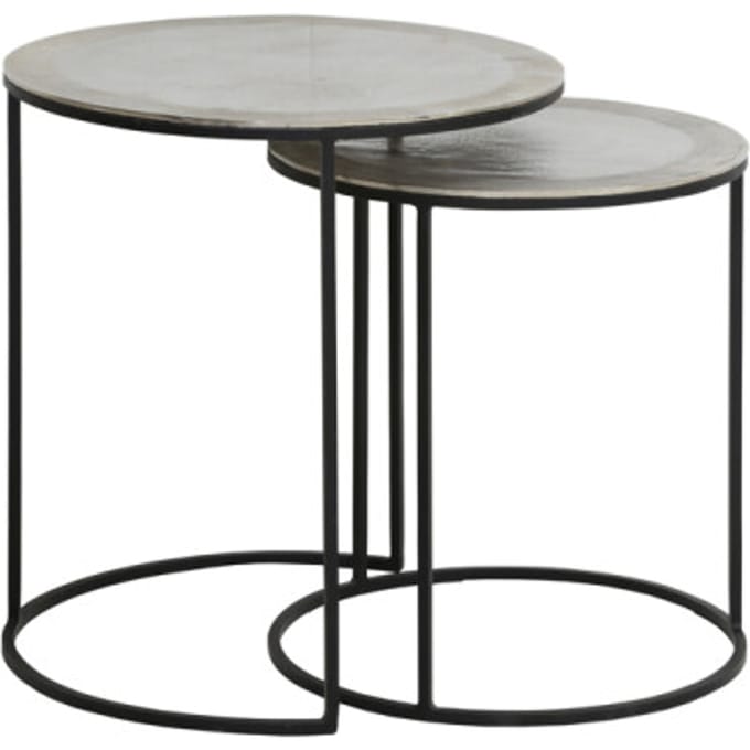 Light & Living - Bijzettafel TALCA - Ø49x52cm - Zilver - Set van 2