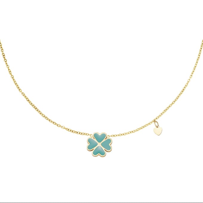 Yehwang ketting - Klavertje vier - Goudkleurig - Stainless steel