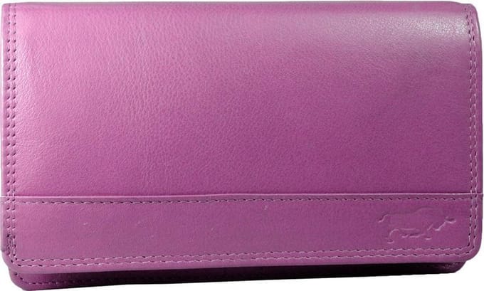 Leren Damesportemonnee Roze RFID - Lederen Dames Portemonnee - Harmonica Model
