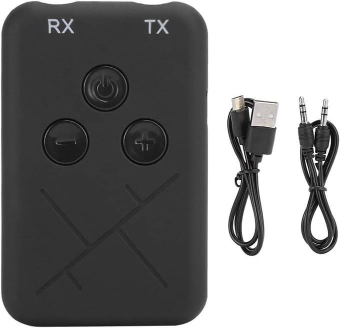 2-in-1 Bluetooth-audioadapter – Draadloze Stereozender – Multipoint 3,5 mm – voor Thuis, Geluidsysteem en Muziekstreaming in de Auto
